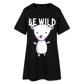 Be Wild Polar Bear - Bear - Bear - Teddy - Baby - Women’s T-Shirt Dress - black - Front