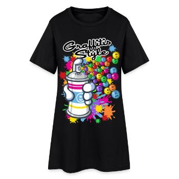 Graffiti cartoon style - Women’s T-Shirt Dress - black - Front
