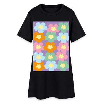 Flower Power - Robe T-shirt Femme - noir - Devant
