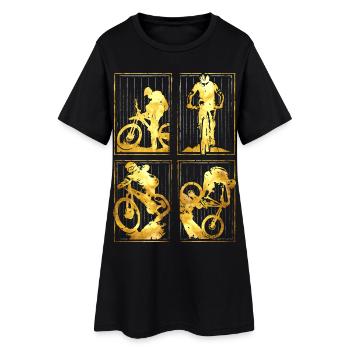 VTT | VTT | Vélo de montagne or - Robe T-shirt Femme - noir - Devant