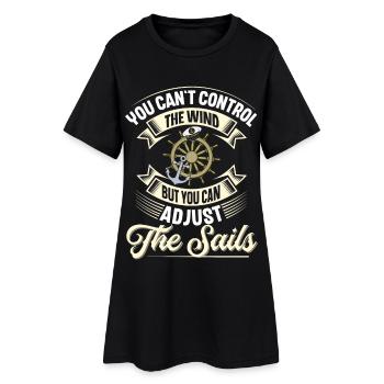 Voilier Marin Voilier - Robe T-shirt Femme - noir - Devant