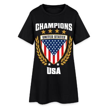 Champions USA - Célébrez la fierté américaine - Robe T-shirt Femme - noir - Devant