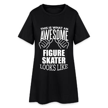 Patinage artistique - Robe T-shirt Femme - noir - Devant