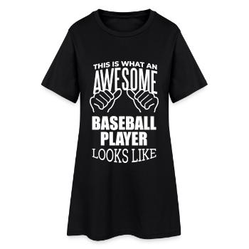 Base-ball - Robe T-shirt Femme - noir - Devant