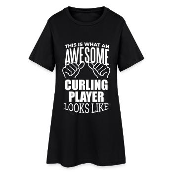 curling - Robe T-shirt Femme - noir - Devant