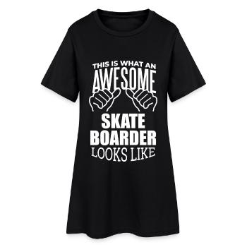 Skateboard Skateboard Skate - Robe T-shirt Femme - noir - Devant