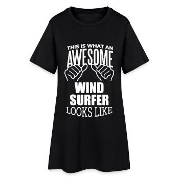 planche à voile - Robe T-shirt Femme - noir - Devant