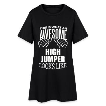 saut en hauteur - Robe T-shirt Femme - noir - Devant