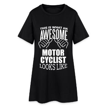 motocyclette - Robe T-shirt Femme - noir - Devant