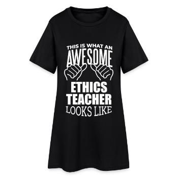 Ethik - Frauen T-Shirt-Kleid - Schwarz - Vorne