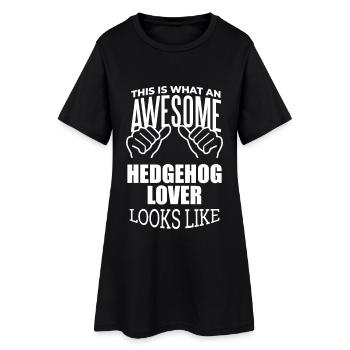 hérisson - Robe T-shirt Femme - noir - Devant