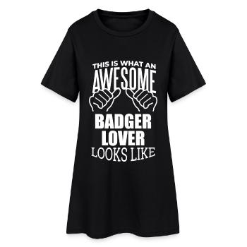 blaireau - Robe T-shirt Femme - noir - Devant