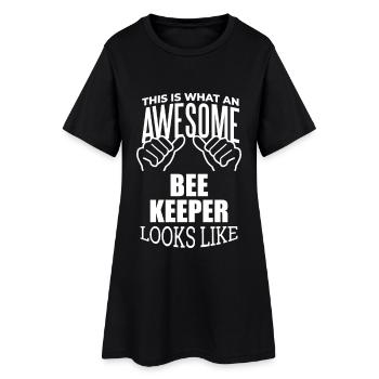 Imker - Frauen T-Shirt-Kleid - Schwarz - Vorne