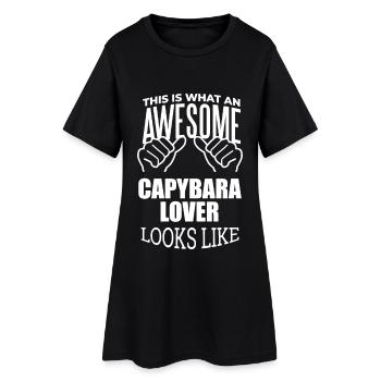 capybara - Robe T-shirt Femme - noir - Devant