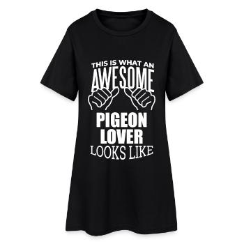 pigeon - Robe T-shirt Femme - noir - Devant
