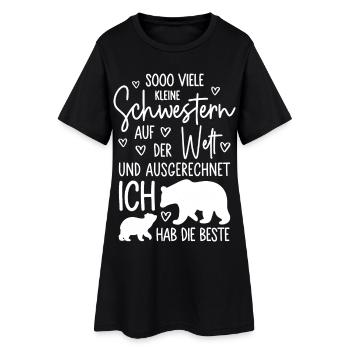 So viele Schwestern Eisbär Beste kleine Schwester - Frauen T-Shirt-Kleid - Schwarz - Vorne