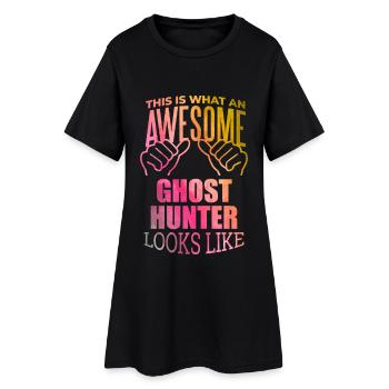 chasse aux fantômes - Robe T-shirt Femme - noir - Devant