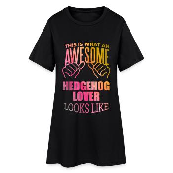 hérisson - Robe T-shirt Femme - noir - Devant