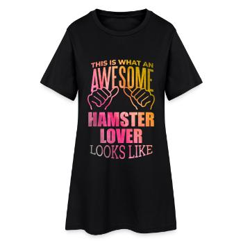 Hamster - Frauen T-Shirt-Kleid - Schwarz - Vorne