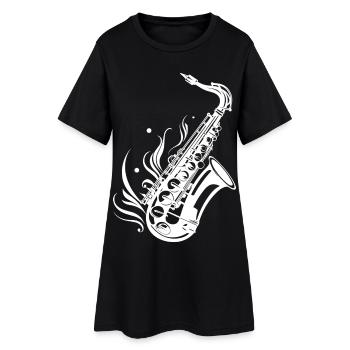 Croquis de saxophone - Robe T-shirt Femme - noir - Devant