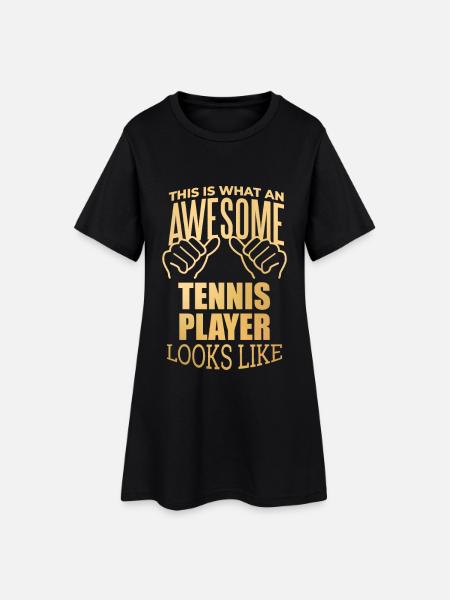Tennis Tennis Tennis - Frauen T-Shirt-Kleid - Schwarz