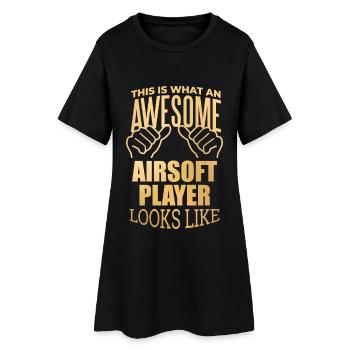 Airsoft Airsoft Airsoft - Frauen T-Shirt-Kleid - Schwarz - Vorne