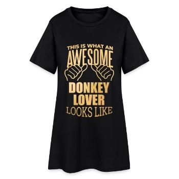 âne - Robe T-shirt Femme - noir - Devant