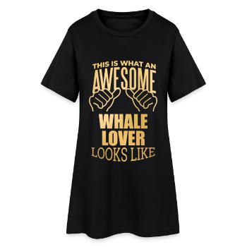 Baleine Baleine Baleine - Robe T-shirt Femme - noir - Devant