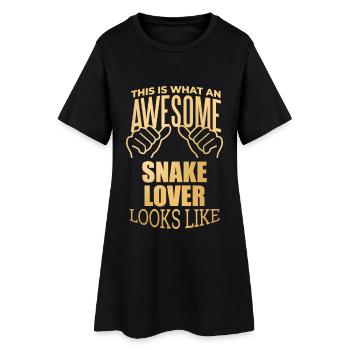 serpent - Robe T-shirt Femme - noir - Devant