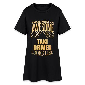 chauffeur de taxi - Robe T-shirt Femme - noir - Devant