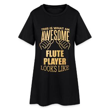 flûte - Robe T-shirt Femme - noir - Devant