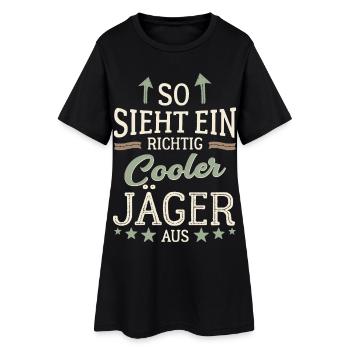So sieht ein richtig cooler Jäger aus Jagd - Frauen T-Shirt-Kleid - Schwarz - Vorne
