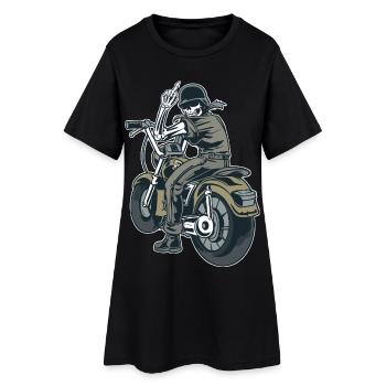 Moto Motard Fuck you Provocation Squelette - Robe T-shirt Femme - noir - Devant