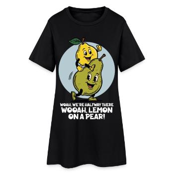 Zitrone auf einer Birne - Frauen T-Shirt-Kleid - Schwarz - Vorne