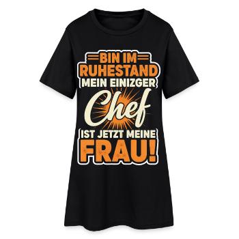 Mein Einziger Chef Meine Frau Rentner Rente Lustig - Frauen T-Shirt-Kleid - Schwarz - Vorne