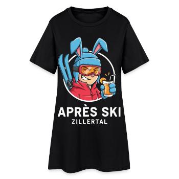 Après-ski Zillertal Ski Bunny Party Design - Robe T-shirt Femme - noir - Devant