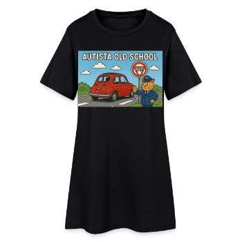 Autista_old_school - Robe T-shirt Femme - noir - Devant