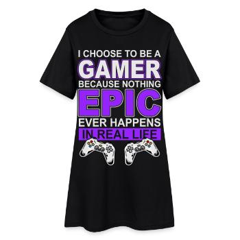 Jeux de joueurs - Robe T-shirt Femme - noir - Devant