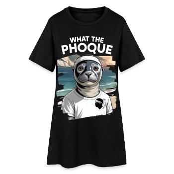 What the Phoque Corse Tête de Maure Ajaccio - Robe T-shirt Femme - noir - Devant