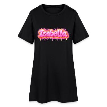 ISABELLA GRAFFITI NAME FÜR PERFEKTES GESCHENK DRUCKBAR - Frauen T-Shirt-Kleid - Schwarz - Vorne