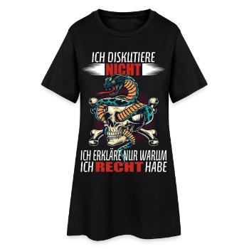Ich diskutiere nicht - Ich erkläre nur... - Frauen T-Shirt-Kleid - Schwarz - Vorne