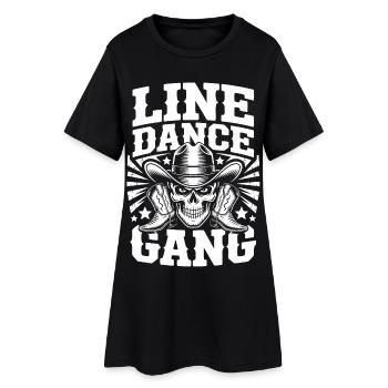 Line Dance Gang Skull Cowboy - Women’s T-Shirt Dress - black - Front