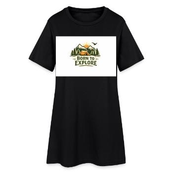 Né pour explorer les aventures en plein air - Robe T-shirt Femme - noir - Devant