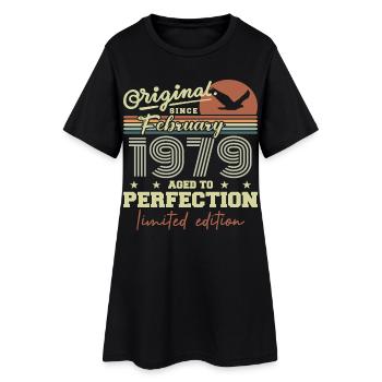 Anniversaire février 1979 - Robe T-shirt Femme - noir - Devant