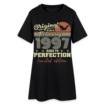 Anniversaire février 1997 - Robe T-shirt Femme - noir - Devant