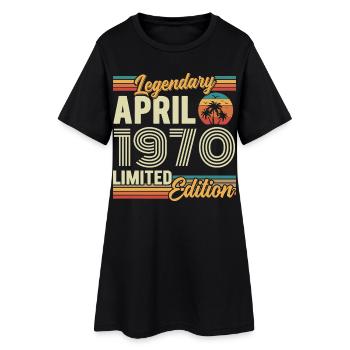 Avril 1970 Cadeau 56e Anniversaire - April 1970 - Robe T-shirt Femme - noir - Devant