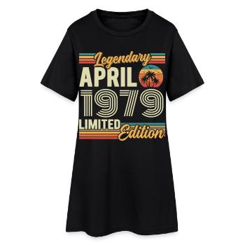 Avril 1979 Cadeau 47e Anniversaire - April 1979 - Robe T-shirt Femme - noir - Devant
