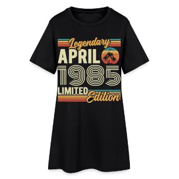Avril 1985 Cadeau 41e Anniversaire - April 1985 - Robe T-shirt Femme - noir - Devant