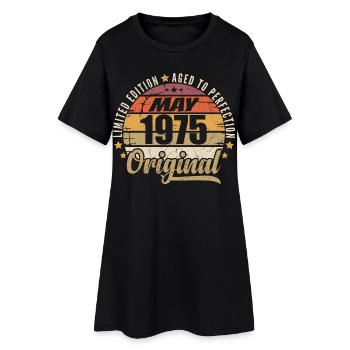 Design Vintage Mai 1975 Édition Limitée Mai 1975 - Robe T-shirt Femme - noir - Devant