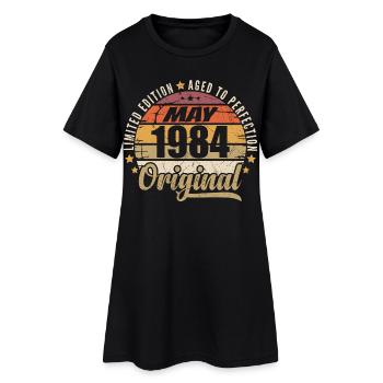 Design Vintage Mai 1984 Édition Limitée Mai 1984 - Robe T-shirt Femme - noir - Devant